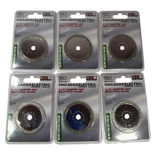 Lot of 6 Chicago Electric 67264 2-1/2 Diamond Grit Multi-Tool Blades New